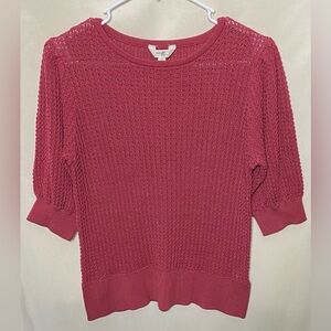 Terra & Sky Textured Sweater w/ Puff Sleeves